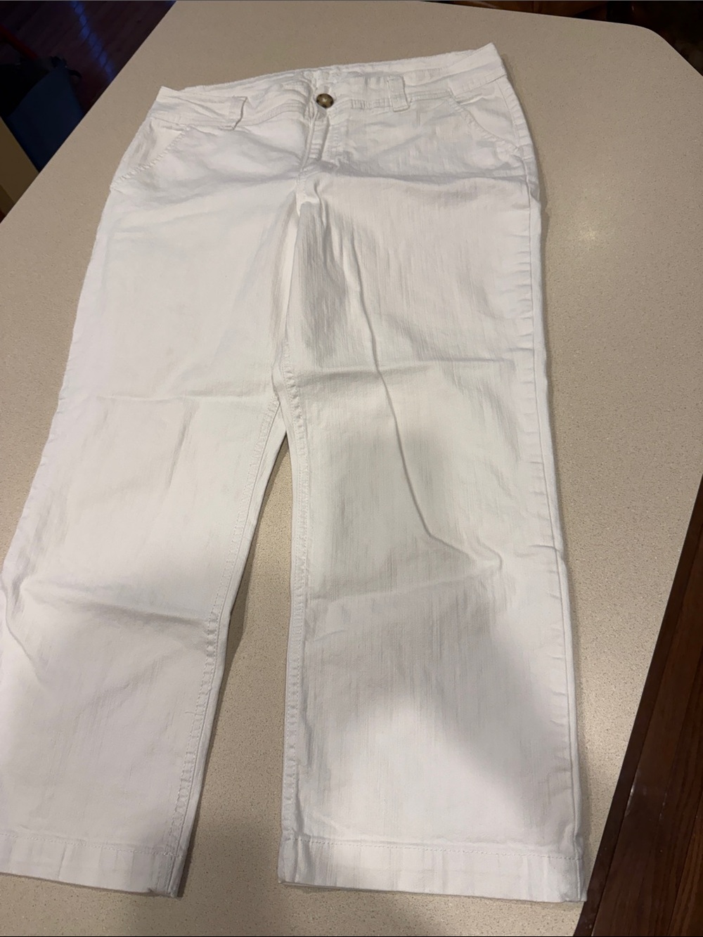 Charter Club White Cropped Straight-Leg Jeans